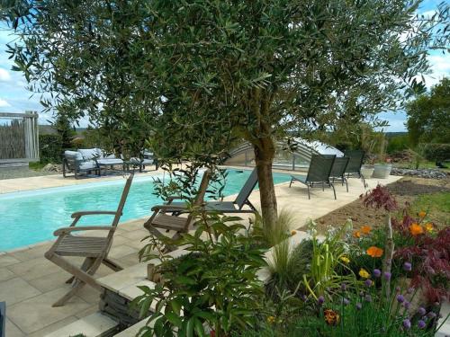 Maison/Villa avec piscine privée Gîte Brain d'eau : Villas proche de La Chapelle-de-Brain
