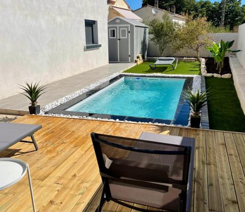 Charmant rez de villa avec piscine privée : Appartements proche de Beaulieu
