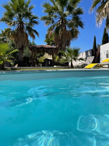 Villa spacieuse avec piscine 350m2 5 chambres terrain de 1500m2 arboré parking privé : Villas proche de Puissalicon