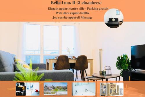 Bella Luna II - Elégant appartement centre ville - Parking gratuit - Wifi ultra rapide-Appareil Massage-Netflix-Jeu société : Appartements proche de Dierrey-Saint-Pierre