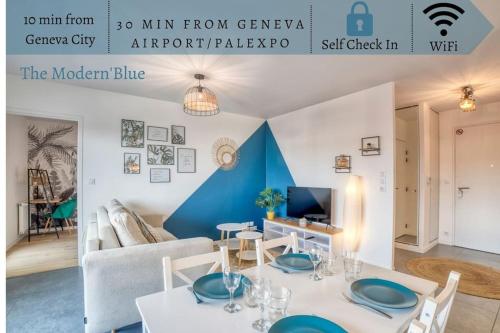 Modern'Blue - Gare Annemasse à 3min-Genève accès direct : Appartements proche d'Annemasse