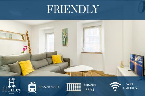 HOMEY FRIENDLY - Proche Gare - Terrasse privée - Wifi : Appartements proche de Saint-Laurent