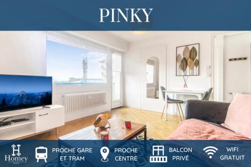 HOMEY PINKY - Proche Centre / Balcon privé / Wifi : Appartements proche de Ville-la-Grand