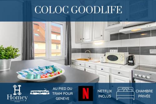 HOMEY Coloc goodLife - Colocation moderne - Chambres privées - Wifi et Netflix - Au pied du tram pour Genève : Maisons d'hotes proche de Gaillard