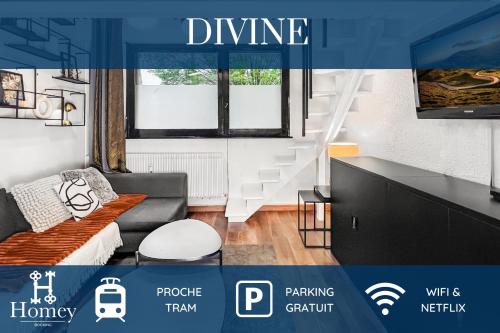 HOMEY DIVINE - Proche Tram - Parking gratuit - Wifi & Netflix : Appartements proche d'Annemasse