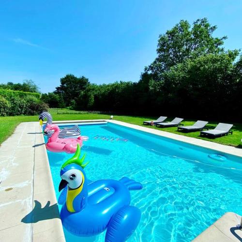 Maison avec piscine au calme : Villas proche de Ruillé-en-Champagne