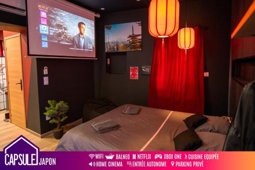 Capsule Japon Balneo & Netflix & Ecran Cinema : Appartements proche d'Aulnoy-lez-Valenciennes