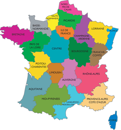 carte de france regions