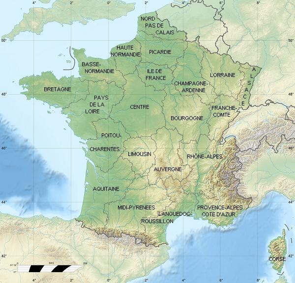 Carte de France régions