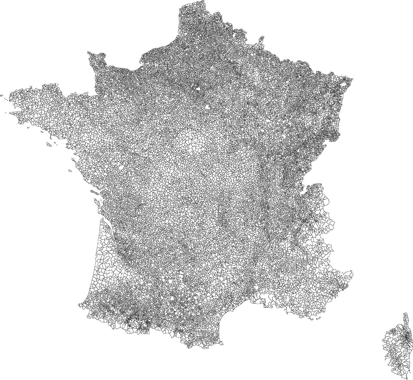 Carte communes françaises