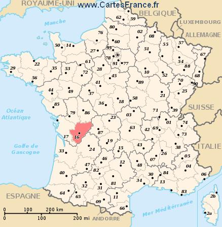 carte departement Charente