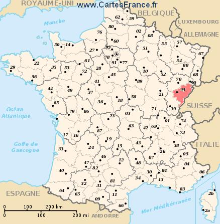 carte du doubs - Image