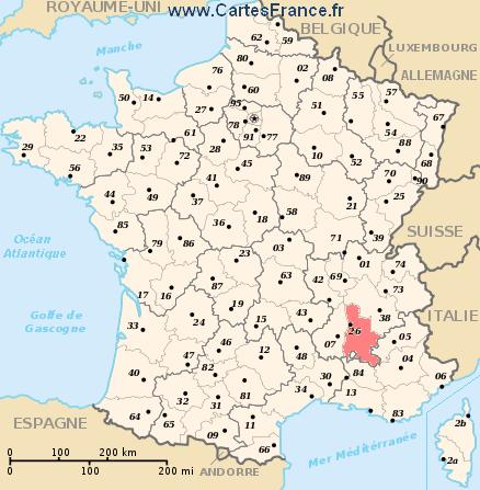 carte departement Drôme