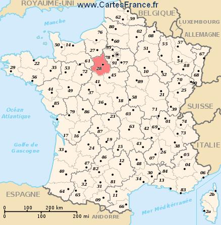 eure et loir carte de france