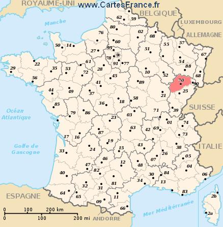 carte departement Haute-Saône