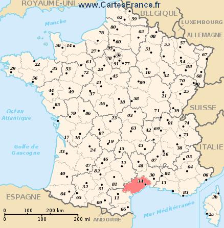 carte departement Hérault