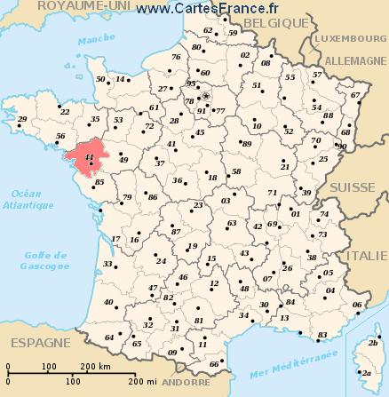localisation du département du  45 sur la carte de France