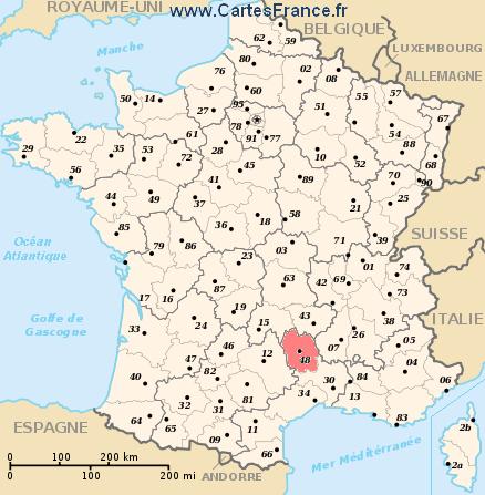 carte departement Lozère
