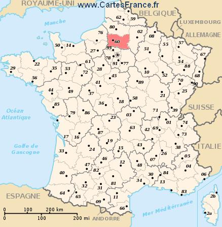 carte departement Oise