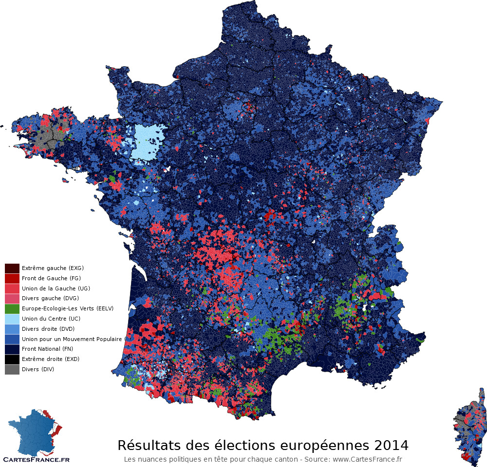 Carte des élections européennes 2014