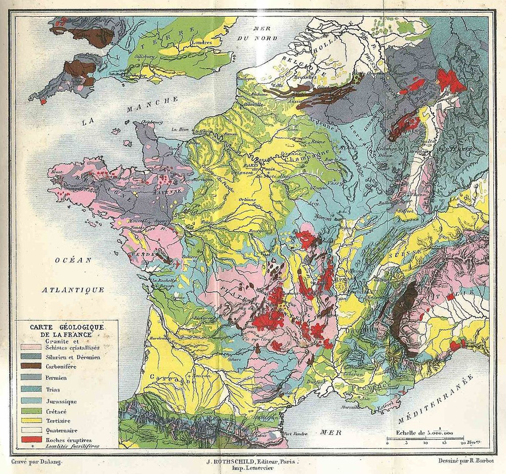 carte géologique france 1884