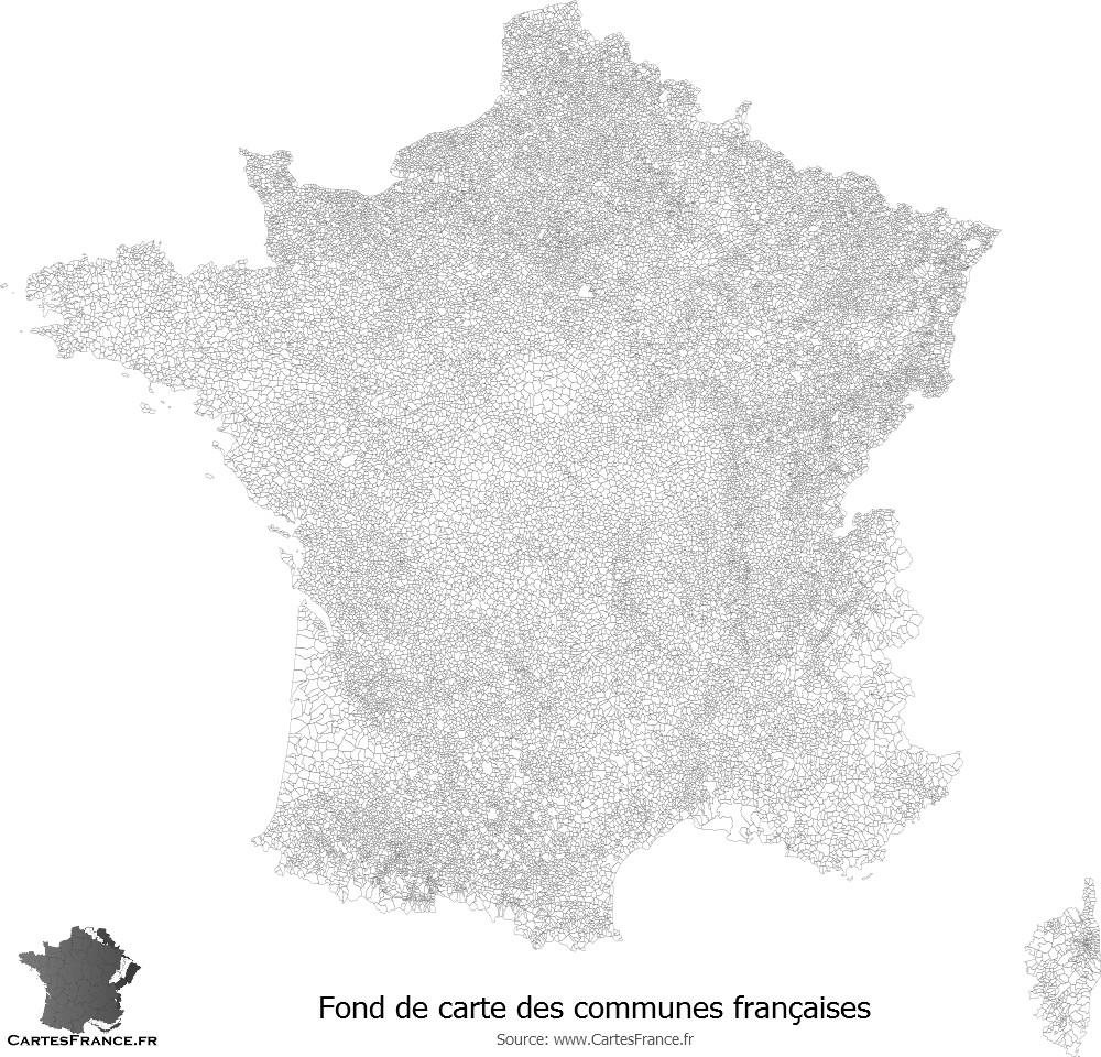 Fond de carte des communes de France