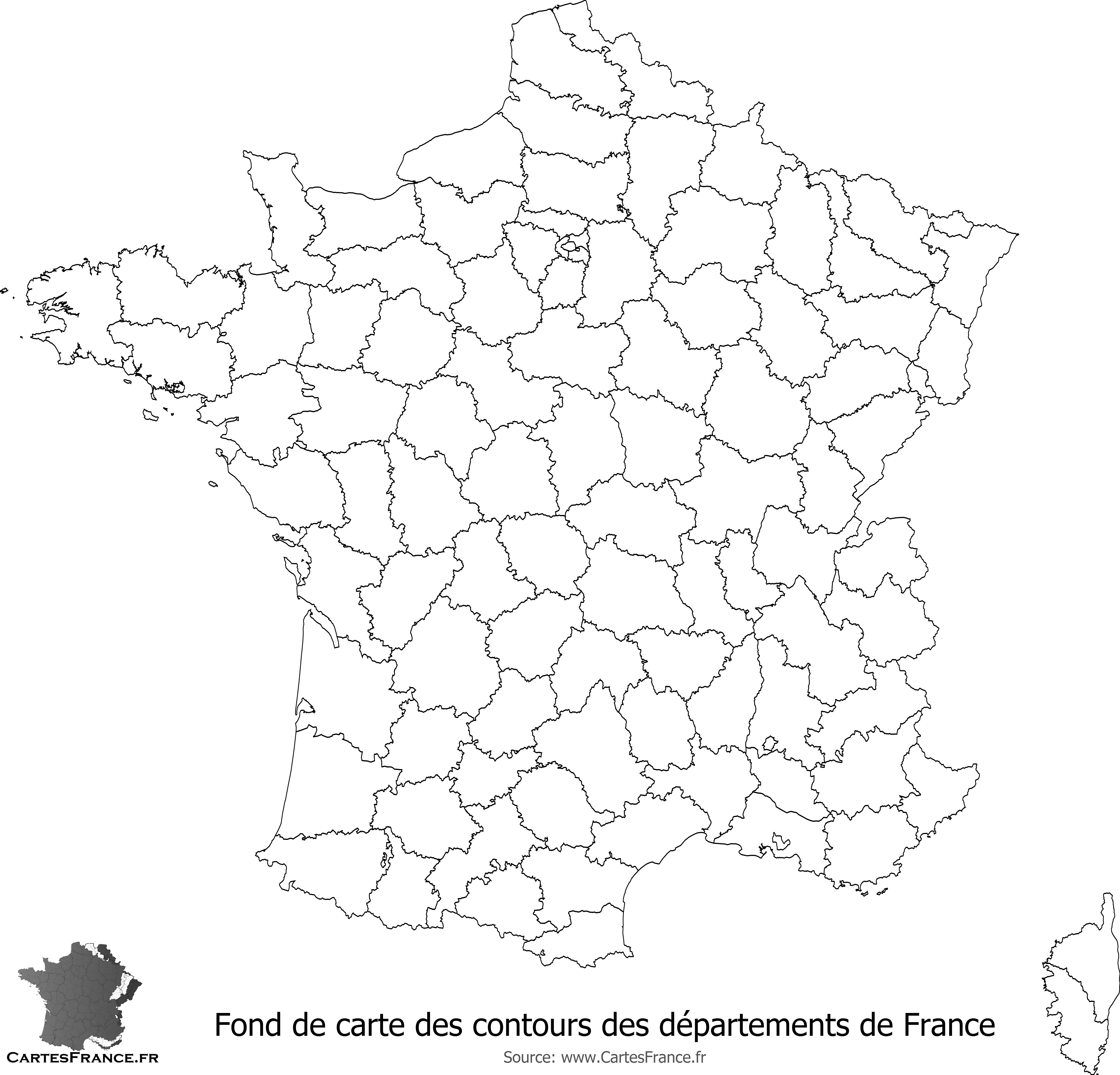 carte vierge des departements - Image