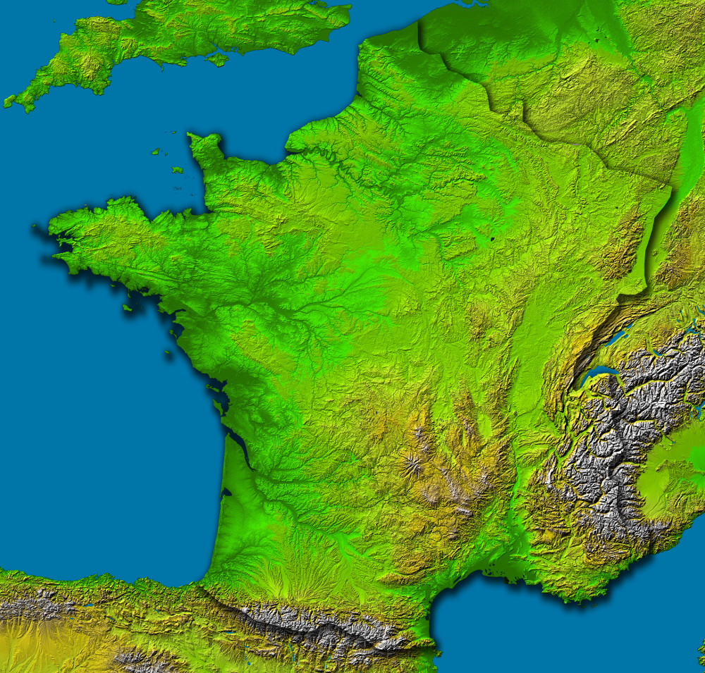 Carte topographique de France