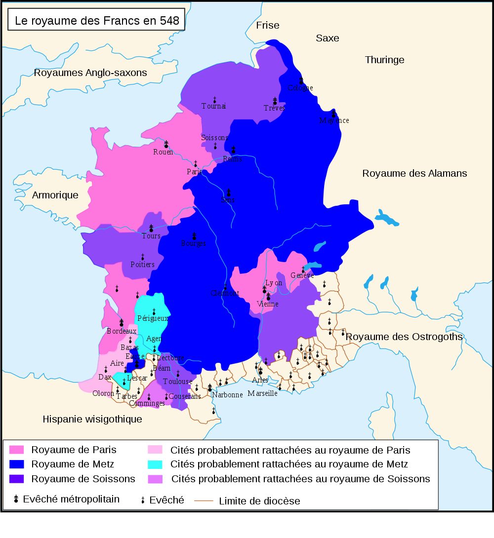 carte royaume francs 548