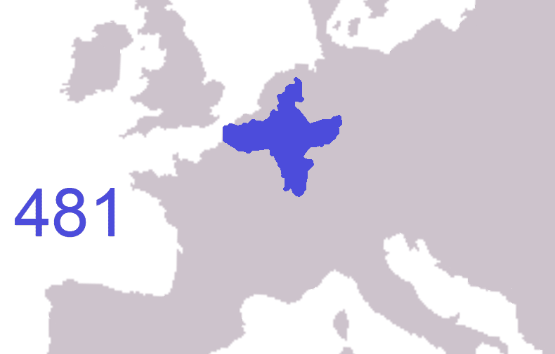 Carte évolution du royaume des Francs 