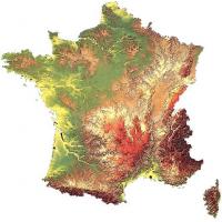 Carte du relief de France en 3D