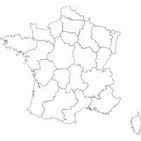 Fond de carte de France des regions