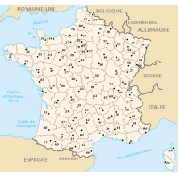 Carte de France vierge avec departements