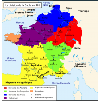 Carte des divisions de la Gaule en 481