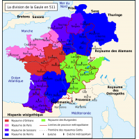 Carte du royaume des Francs en 511