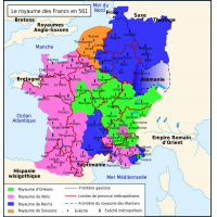 Carte du royaume des Francs en 561