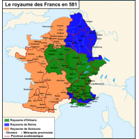 Carte du royaume des Francs en 581