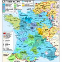 Carte de France lors de la renaissance en 1477
