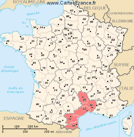 languedoc roussillon carte des villes