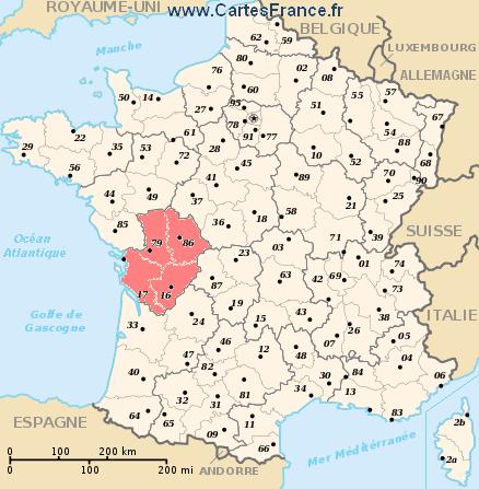 carte region Poitou-Charentes