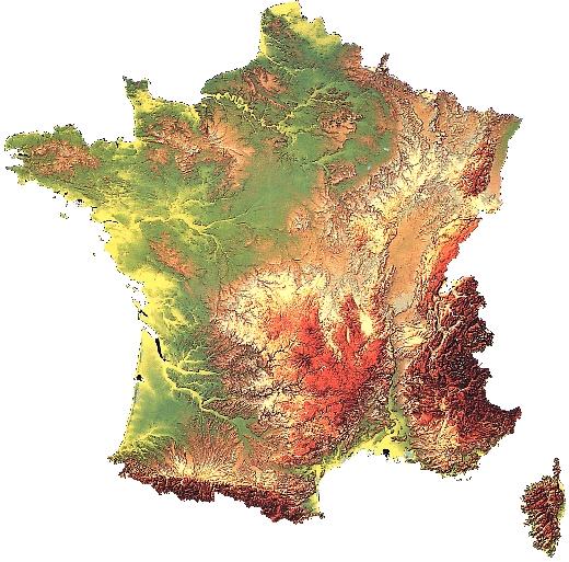 Carte de France - Relief