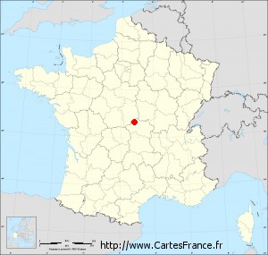 Fond de carte administrative de Cérilly petit format
