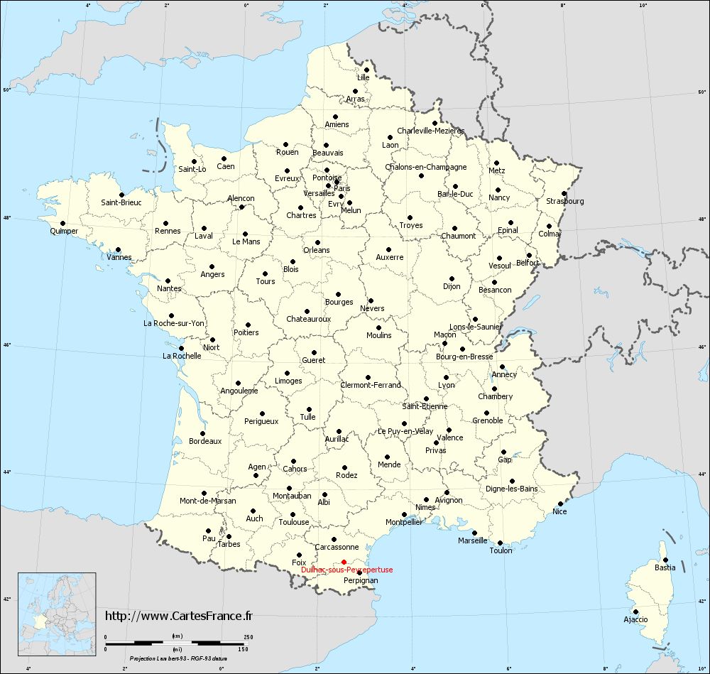 Carte administrative de Duilhac-sous-Peyrepertuse