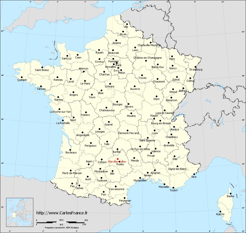 Carte administrative de Marcillac-Vallon
