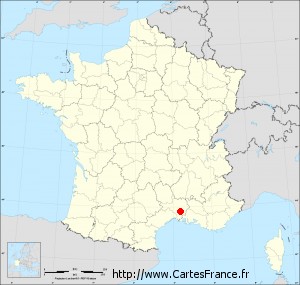 Fond de carte administrative de Caissargues petit format