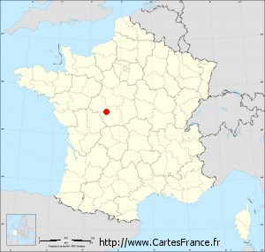 Fond de carte administrative de Châtillon-sur-Indre petit format