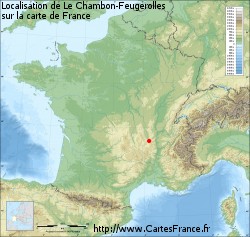 LE CHAMBON-FEUGEROLLES - Carte plan hotel ville de Le Chambon ...