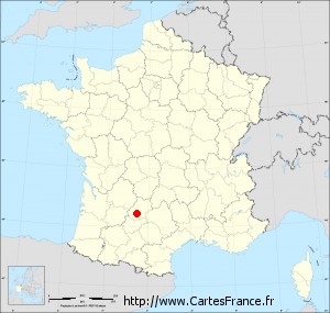 Fond de carte administrative de Cahors petit format