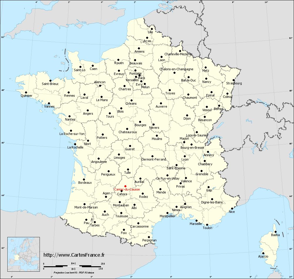 Carte administrative de Caniac-du-Causse