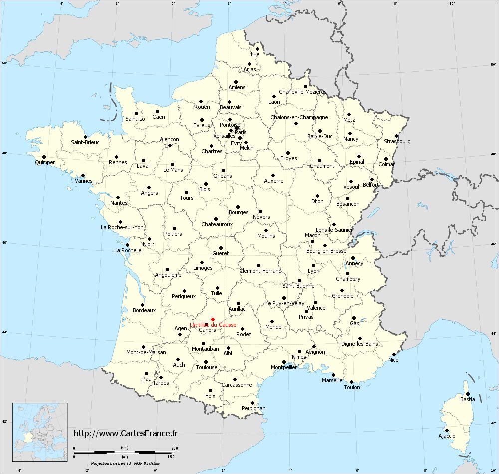 Carte administrative de Lentillac-du-Causse